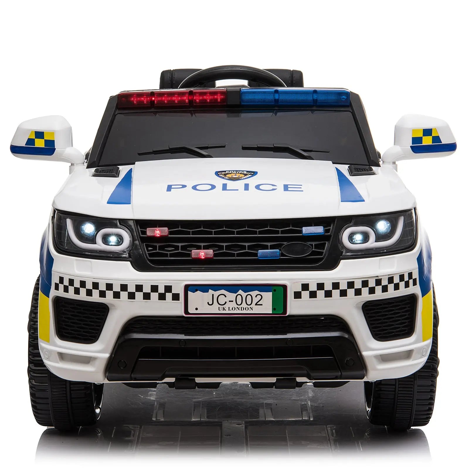 LEADZM Dual Drive 12V 7Ah Police Car with 2.4G Remote Control White aee17d-2