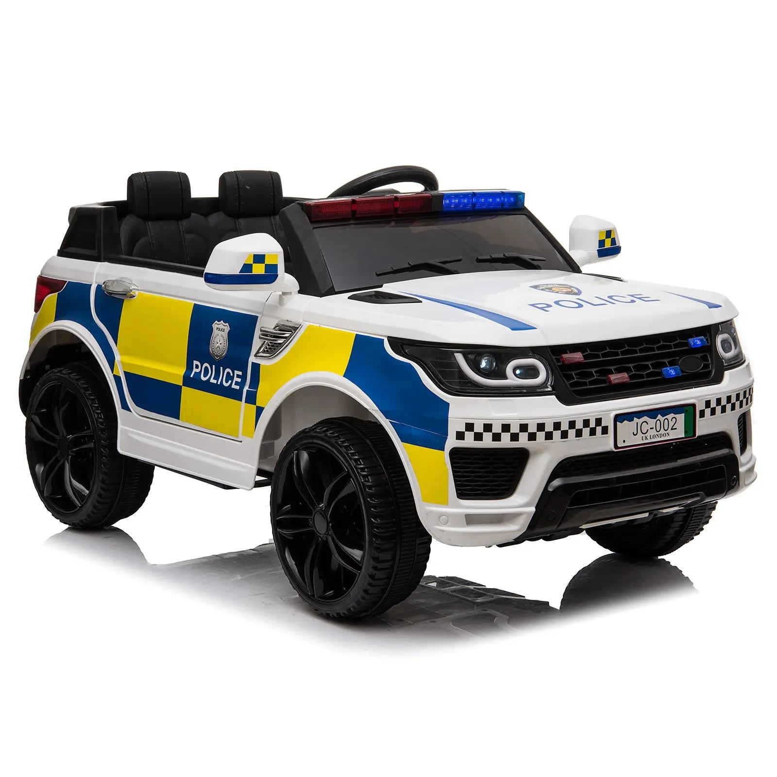 LEADZM Dual Drive 12V 7Ah Police Car with 2.4G Remote Control White aee17d-2