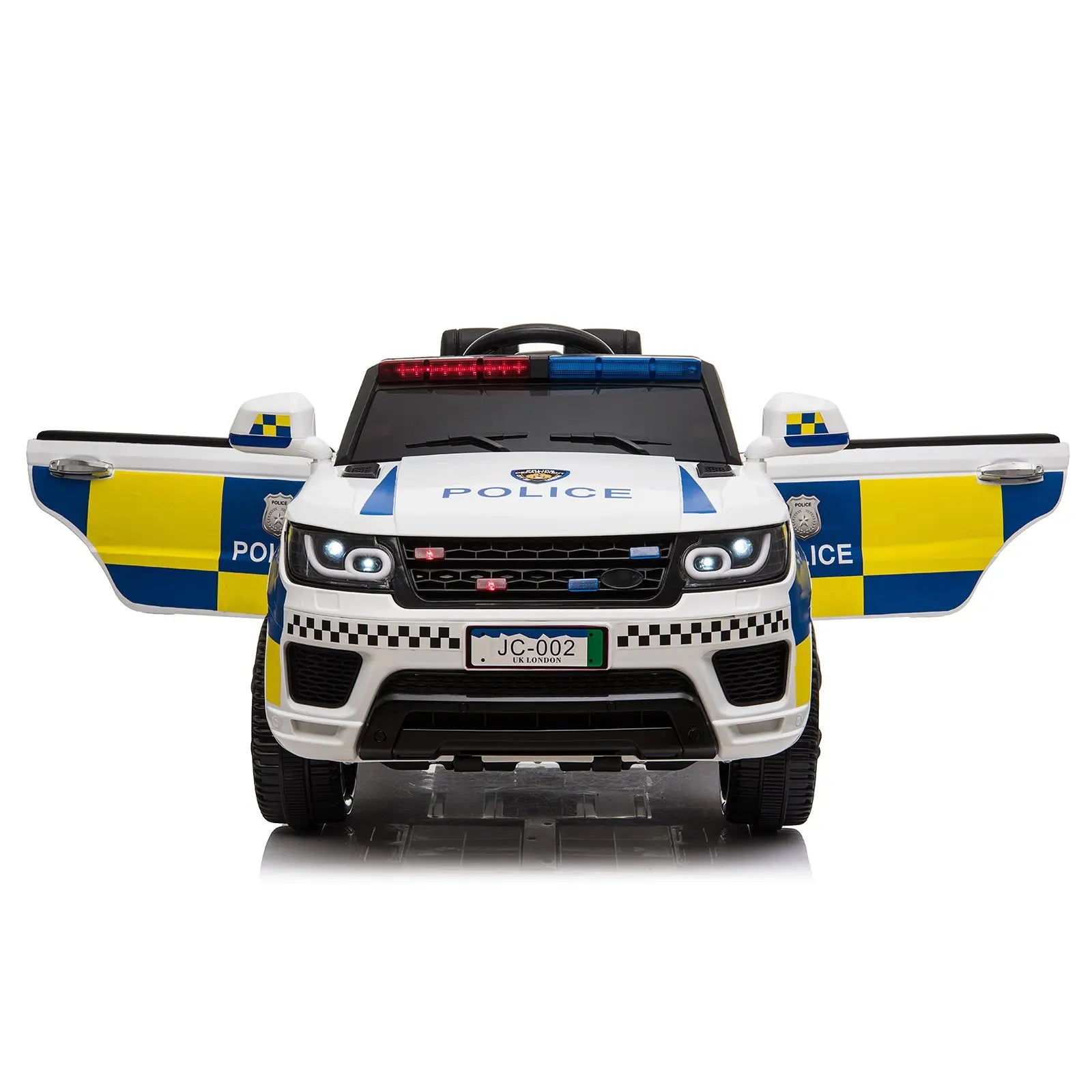 LEADZM Dual Drive 12V 7Ah Police Car with 2.4G Remote Control White aee17d-2