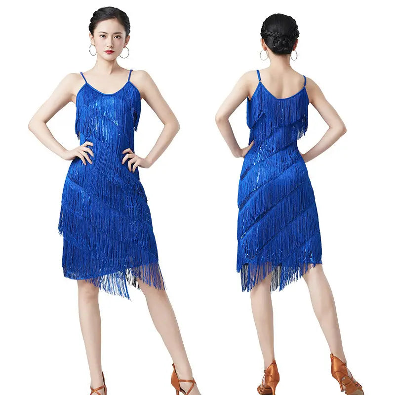 Latin Dance Sequins Tassel Dress Suit StreetSharks