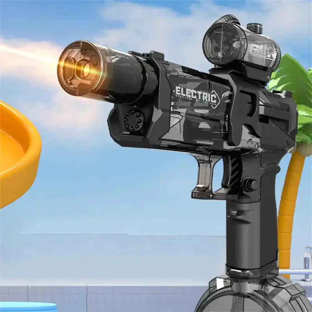 Long Range Electric Water Blaster with Simulated Flame Sensor Light Summer Electric Continuous Water Gun Automatic Water Gun Streetsharks