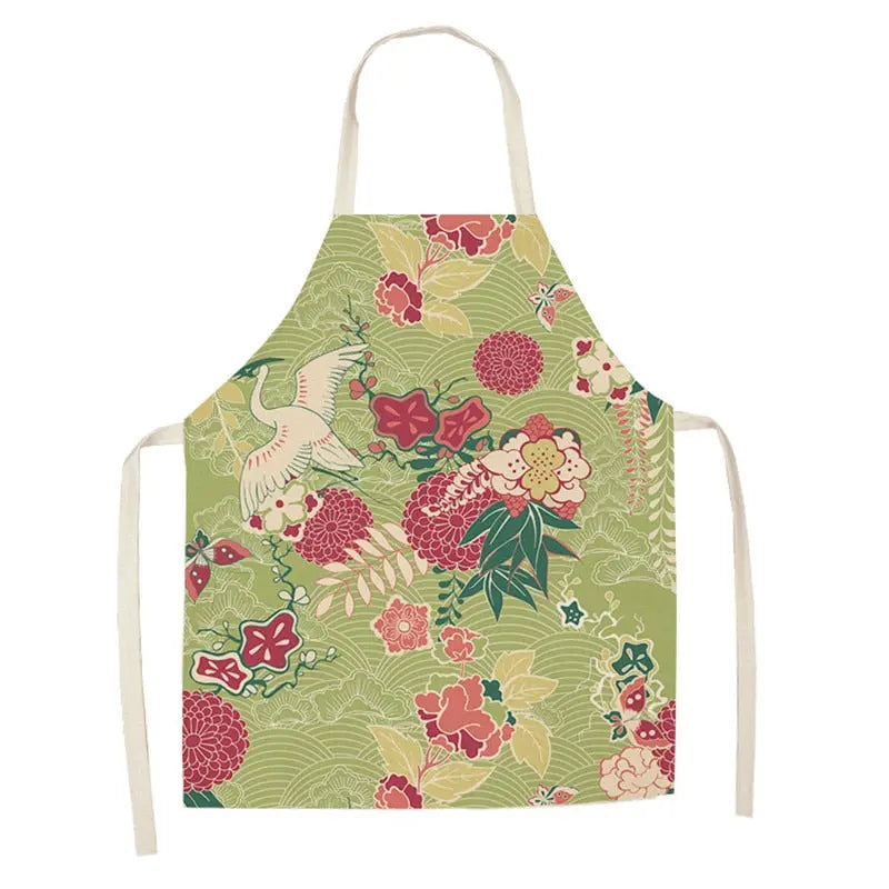 Lucky Cat Apron Kitchen Aprons for Women Cotton Linen Bibs Household Streetsharks