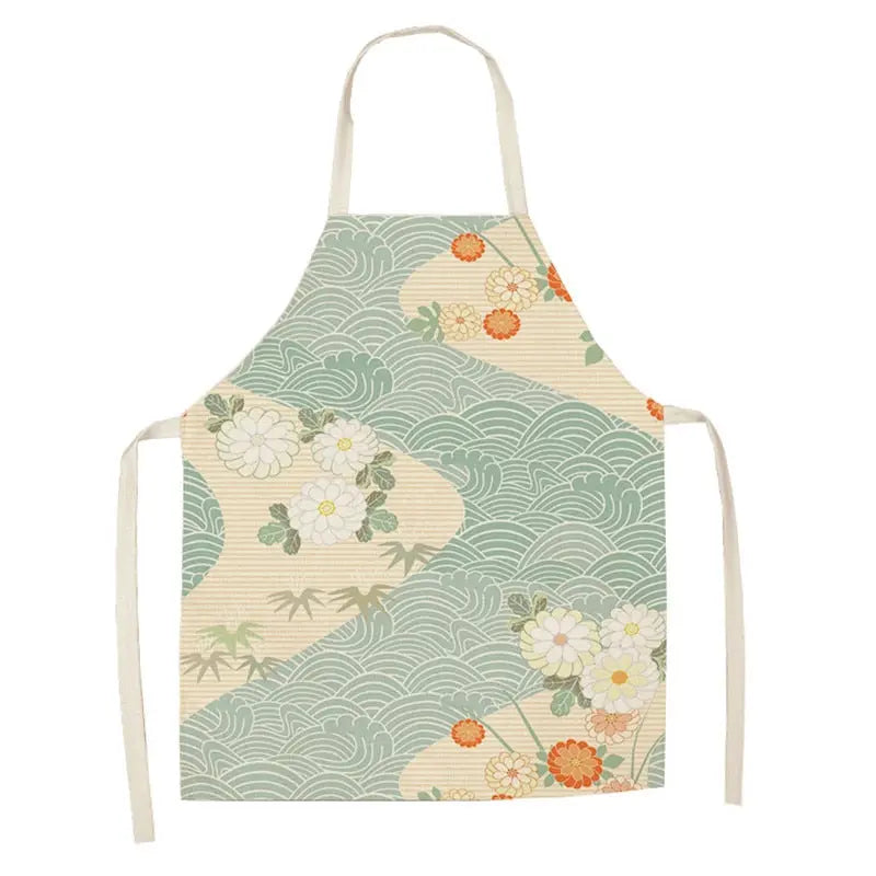 Lucky Cat Apron Kitchen Aprons for Women Cotton Linen Bibs Household Streetsharks