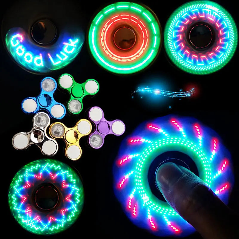 Luminous LED Light Fidget Spinner Hand Top Spinners Glow in Dark Light Streetsharks