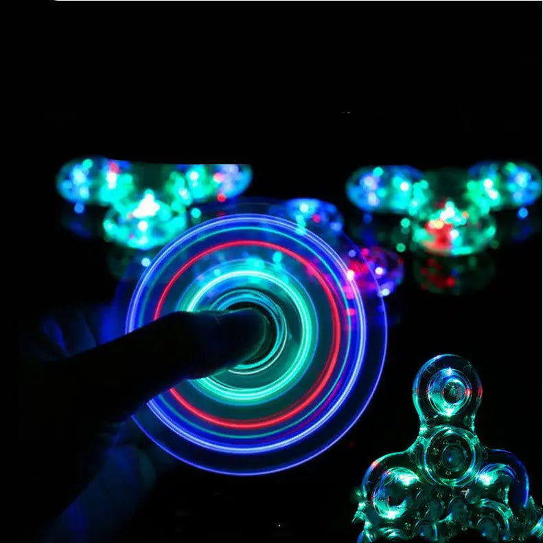 Luminous LED Light Fidget Spinner Hand Top Spinners Glow in Dark Light Streetsharks