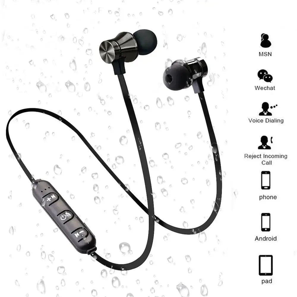 Magnetic Wireless Bluetooth Earphone Stereo Sports Waterproof Earbuds Wireless in-ear Headset with Mic For IPhone 7 Samsung Streetsharks