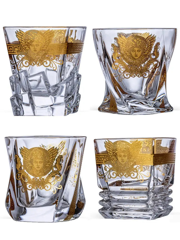 Medusa Head Creative Gold High-end Glass Whiskey Glass Foreign Wine Glass Beer Glass Streetsharks