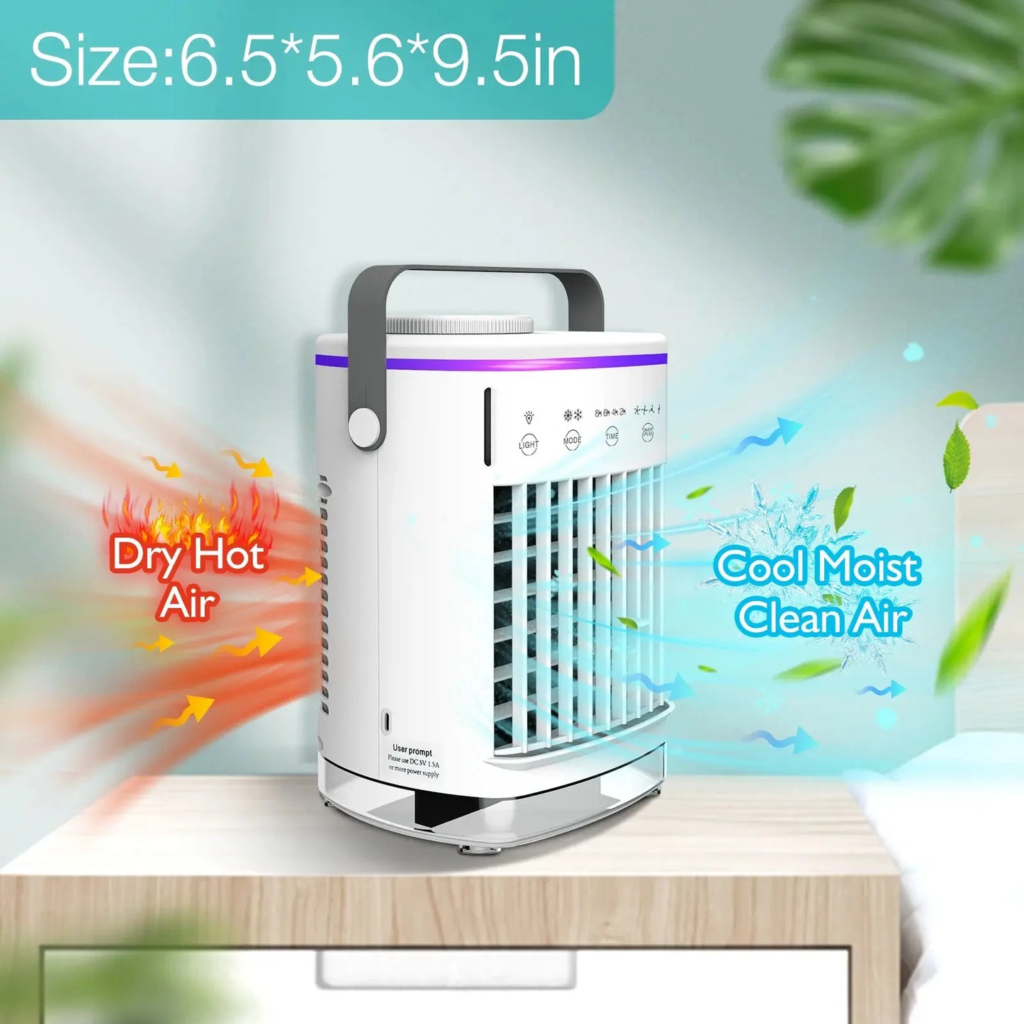 Mini Air Conditioner Air Cooler Fan Water Cooling Fan Air Conditioning Night Light Mobile Portable Air Conditioner Electric Fan Streetsharks