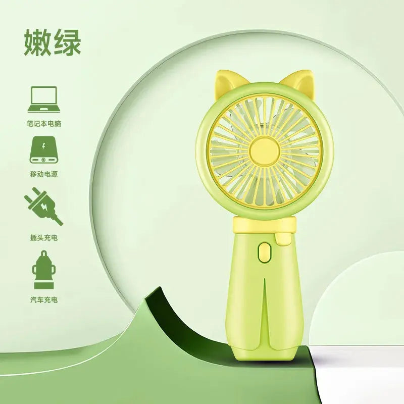 Mini Handheld Small folding Fan Portable Portable Silent Office Desk Student On Dormitory USB Charging Outdoor Hand Holding Fan - Streetsharks