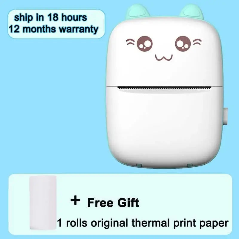 Mini Printer Bluetooth WiFi Connected Thermal Paper Label Mobile Phone Photo Title Note Pockt Portable Student Error Maker - Streetsharks