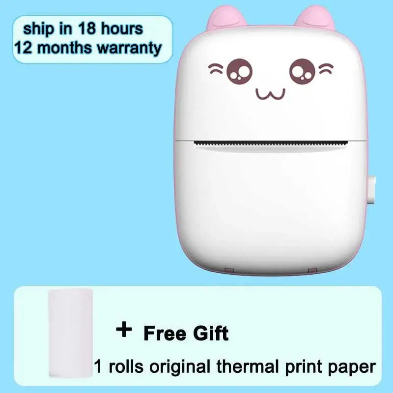 Mini Printer Bluetooth WiFi Connected Thermal Paper Label Mobile Phone Photo Title Note Pockt Portable Student Error Maker - Streetsharks