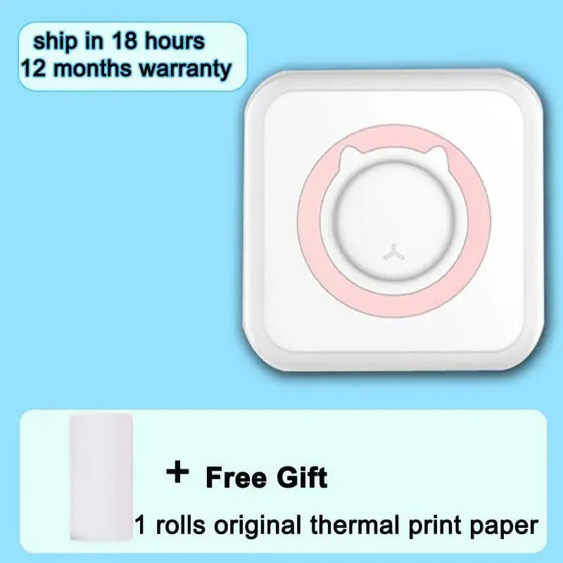 Mini Printer Bluetooth WiFi Connected Thermal Paper Label Mobile Phone Photo Title Note Pockt Portable Student Error Maker - Streetsharks