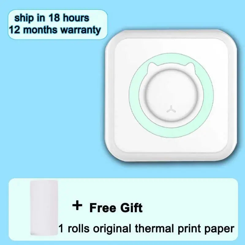 Mini Printer Bluetooth WiFi Connected Thermal Paper Label Mobile Phone Photo Title Note Pockt Portable Student Error Maker - Streetsharks