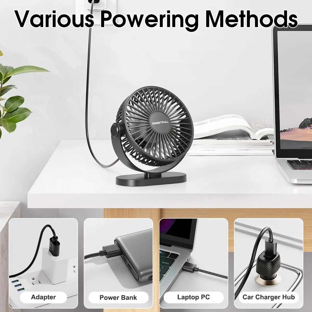 Mini USB Desktop Fan Portable Hook up Fan Desktop Office USB Quiet Cooling Fans Three Speed Adjustment Suitable For Home Office Streetsharks