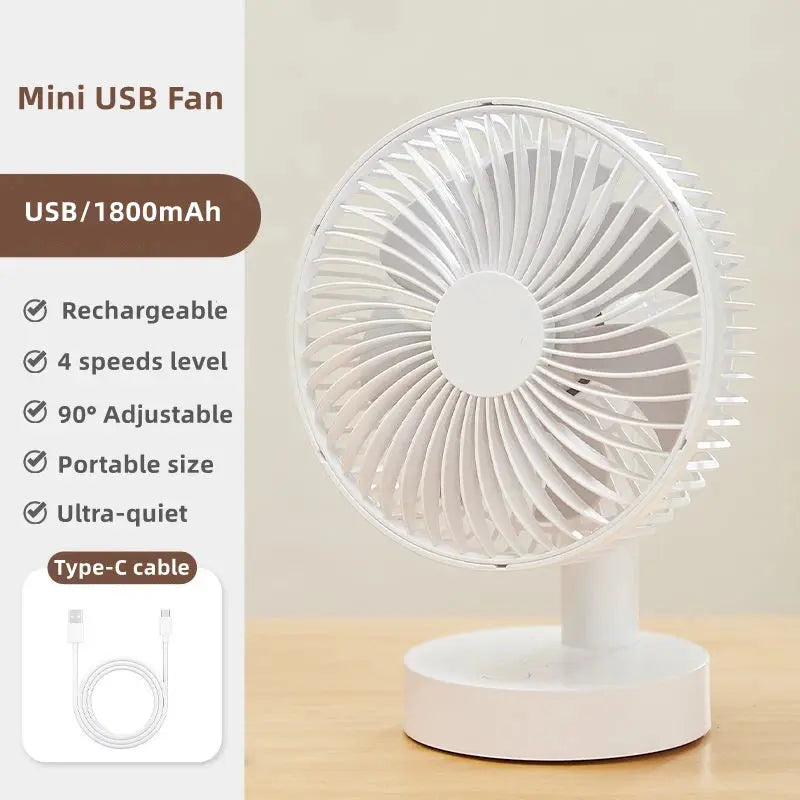 Mini USB Table Fan 4 Speeds Portable Desktop Table Cooling Fan Powered by USB Strong Wind Kipas USB Desk Fan - Streetsharks