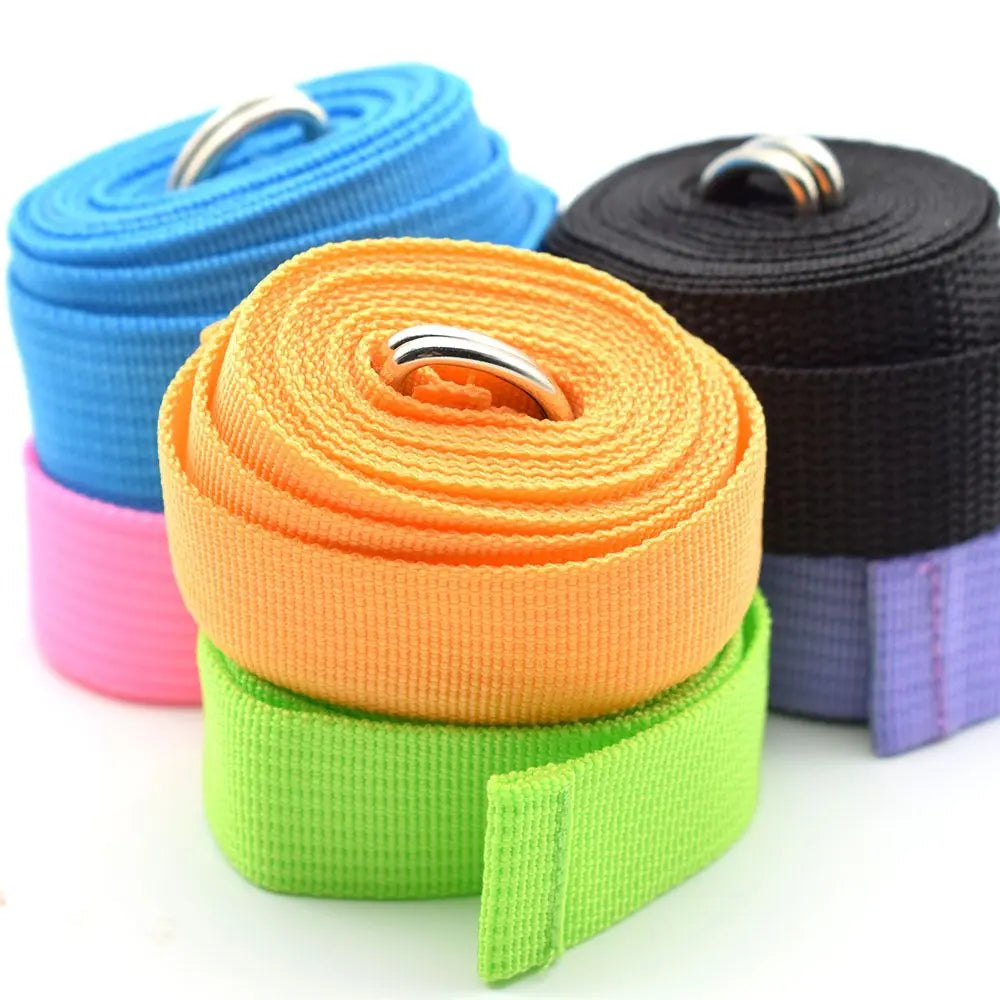 Multicolors Yoga Stretch Strap D-Ring Belt Fitness Exercise Gym Rope Figure Waist Streetsharks