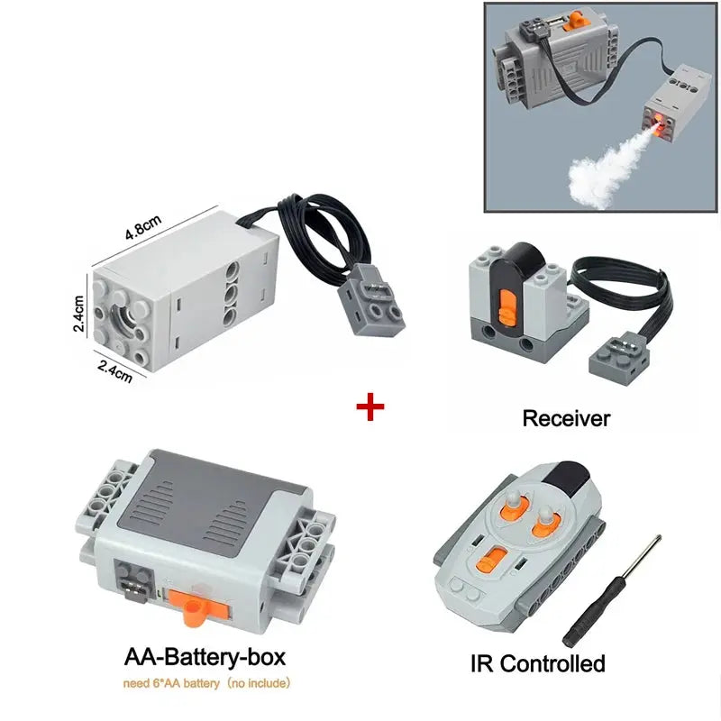 NEW High-Tech Technical Motor Sprayer Bricks MOC Multi Tool Servo Train Car Parts Motor Model for Building Blocks Kid Toys - Streetsharks