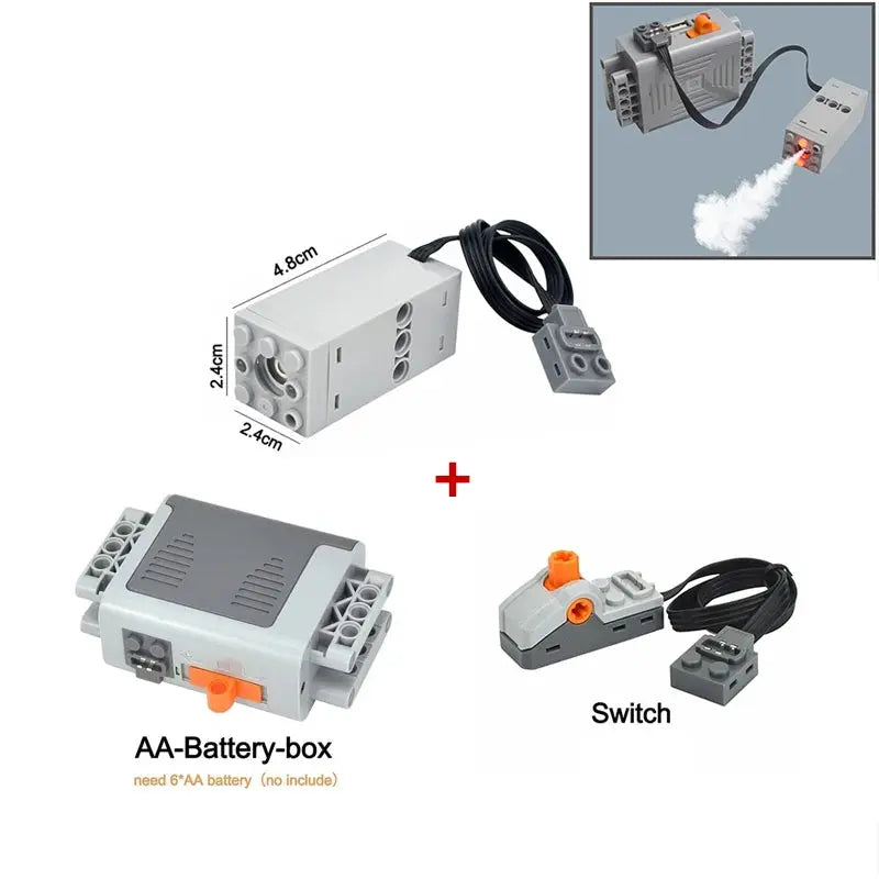 NEW High-Tech Technical Motor Sprayer Bricks MOC Multi Tool Servo Train Car Parts Motor Model for Building Blocks Kid Toys - Streetsharks