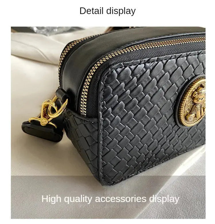 New 2024  European and American minimalist texture women's luxury  bag, fashionable large capacity crossbody bag, camera small square bag Streetsharks