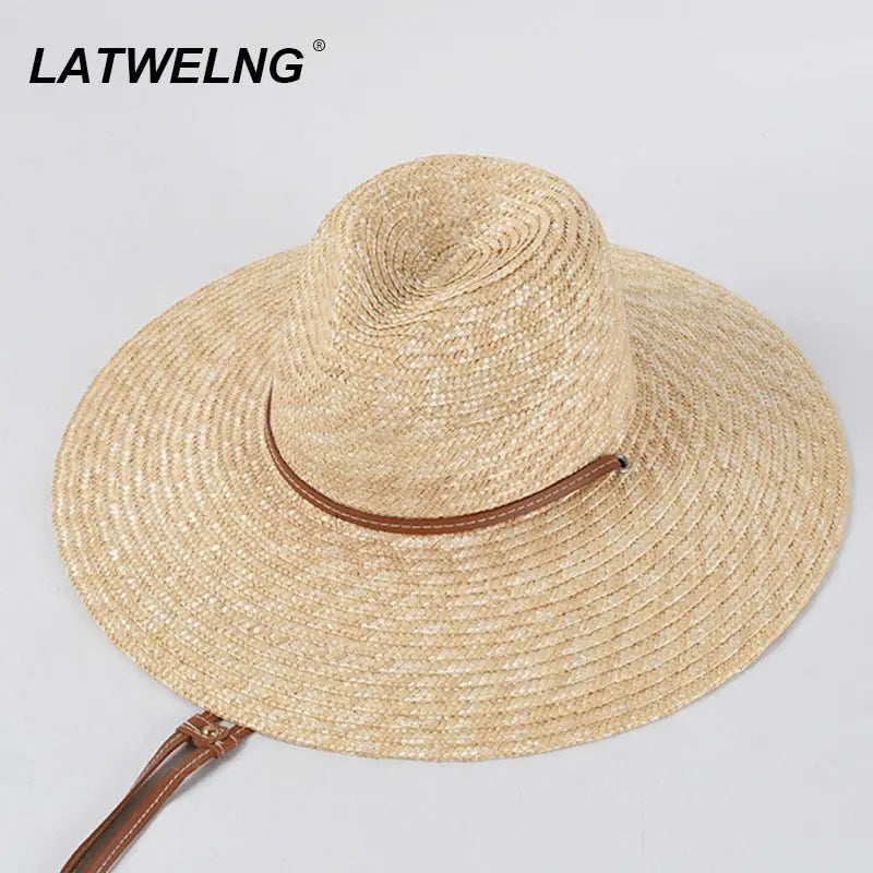 New Belt Strap Straw Sun Hat For Women Fashion Vacation Beach Streetsharks