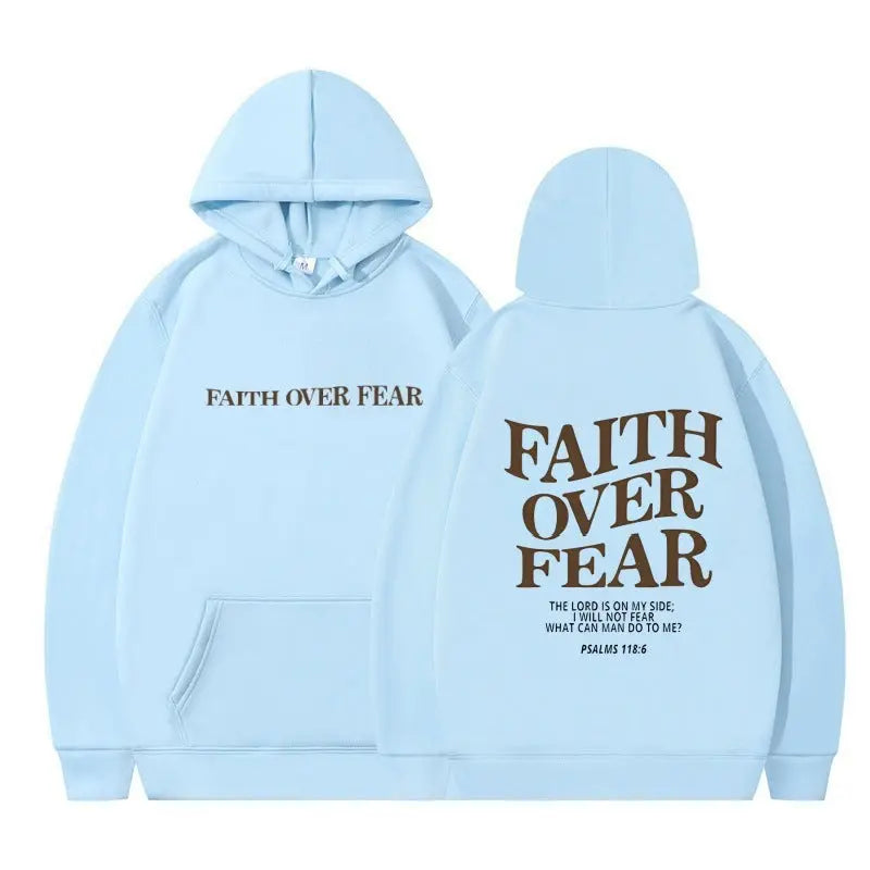 New Hoodie Faith Fear Men's And Women's Printed Sweatshirt Streetsharks