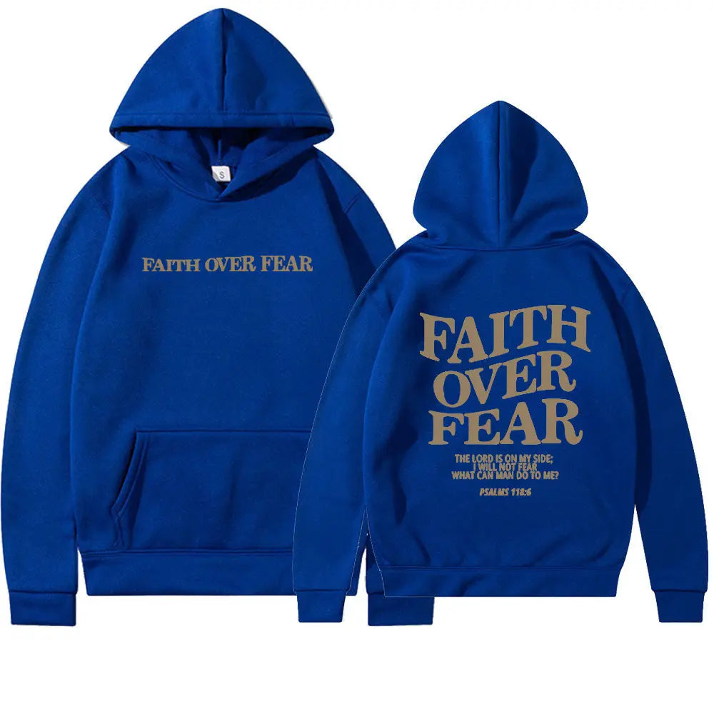 New Hoodie Faith Fear Men's And Women's Printed Sweatshirt Streetsharks