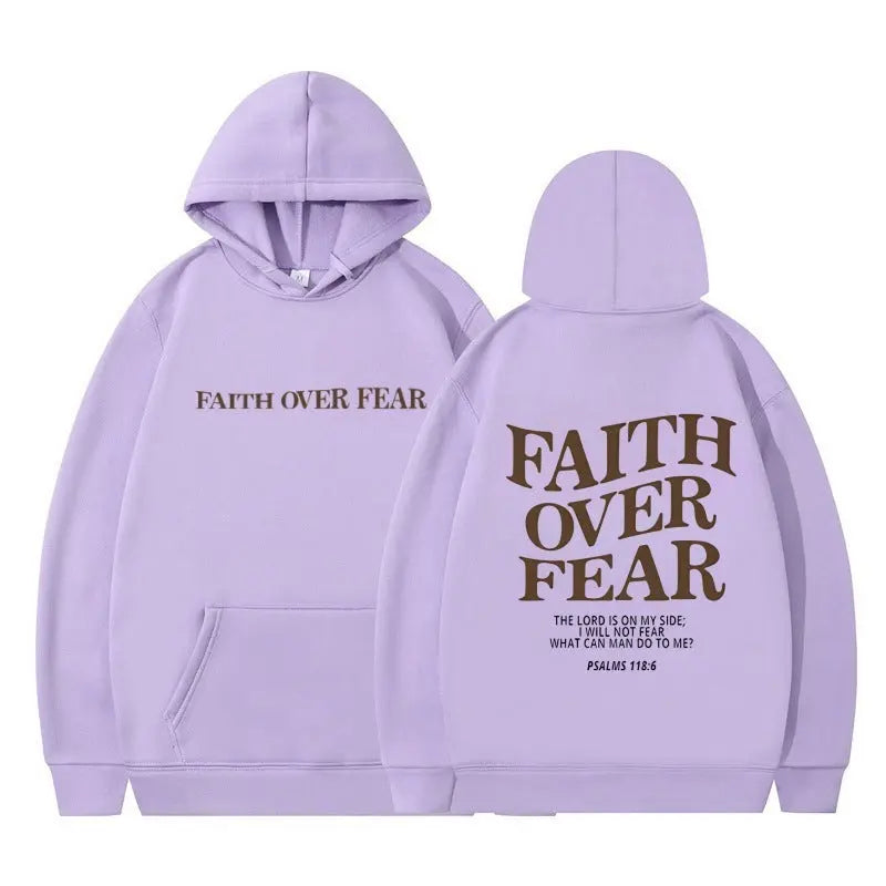 New Hoodie Faith Fear Men's And Women's Printed Sweatshirt Streetsharks