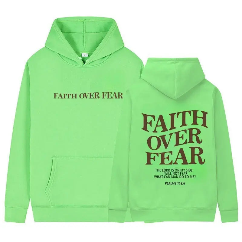 New Hoodie Faith Fear Men's And Women's Printed Sweatshirt Streetsharks