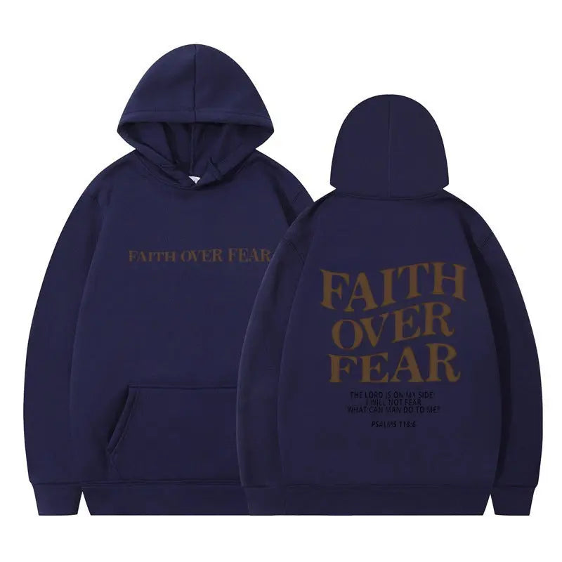 New Hoodie Faith Fear Men's And Women's Printed Sweatshirt Streetsharks