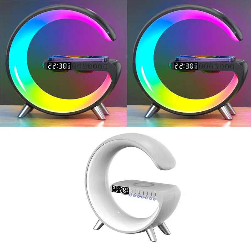 New Intelligent G Shaped LED Lamp Bluetooth Speake Wireless Charger Atmosphere Lamp App Control For Bedroom Home Decor StreetSharks