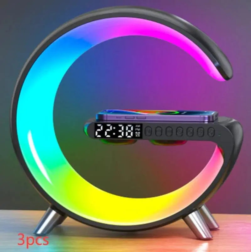 Bluetooth Speaker Wireless Charger New Intelligent G Shaped LED Lamp Bluetooth Speake Wireless Charger Atmosphere Lamp App Control for Bedroom Home Decor - Streetsharks