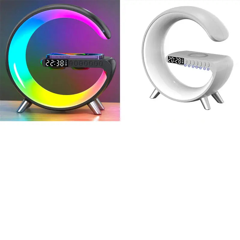 Bluetooth Speaker Wireless Charger New Intelligent G Shaped LED Lamp Bluetooth Speake Wireless Charger Atmosphere Lamp App Control for Bedroom Home Decor - Streetsharks