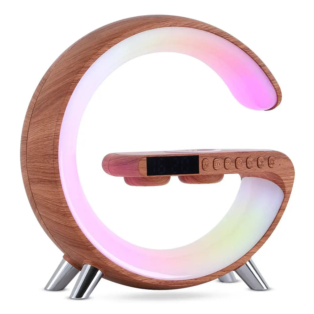 Bluetooth Speaker Wireless Charger New Intelligent G Shaped LED Lamp Bluetooth Speake Wireless Charger Atmosphere Lamp App Control for Bedroom Home Decor - Streetsharks