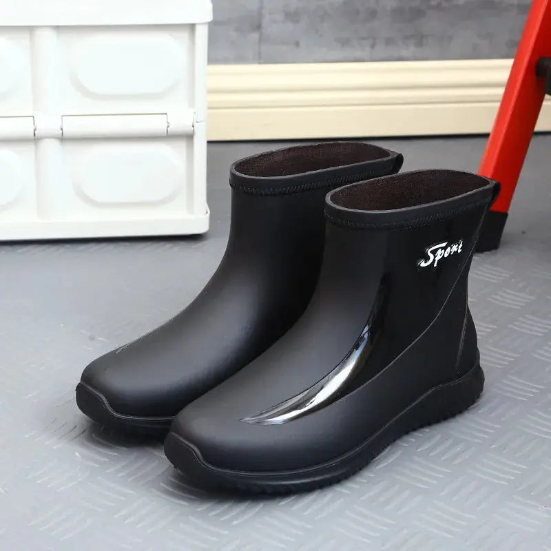 New Mens Rain Boots  Anti-slip Wear-resistant Outdoor Waterproof Shoes -  Streetsharks