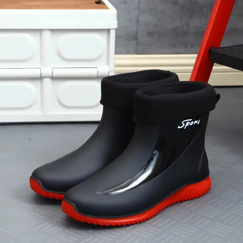 New Mens Rain Boots  Anti-slip Wear-resistant Outdoor Waterproof Shoes -  Streetsharks