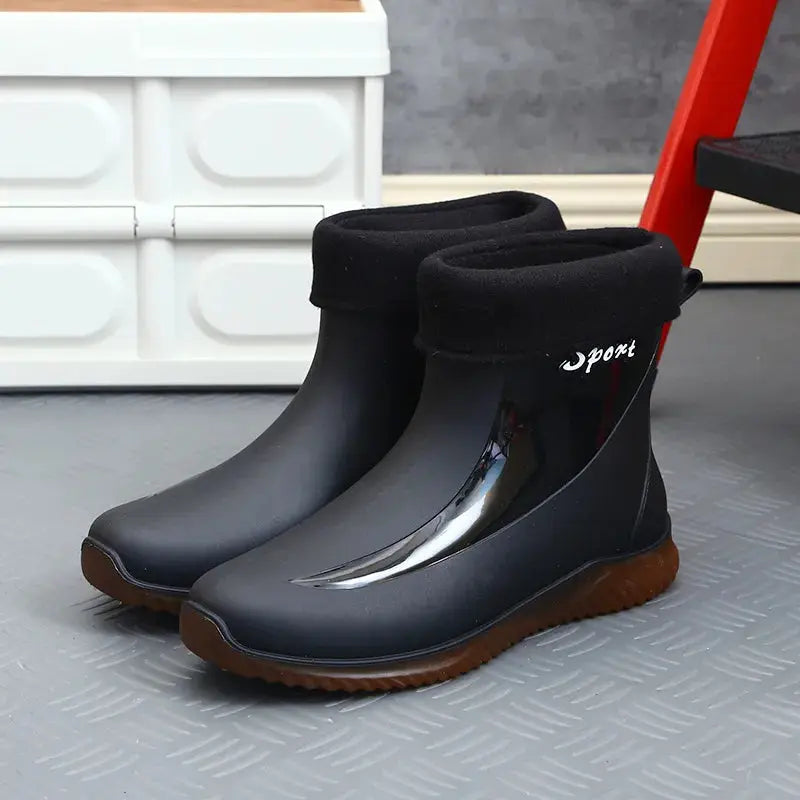 New Mens Rain Boots  Anti-slip Wear-resistant Outdoor Waterproof Shoes -  Streetsharks