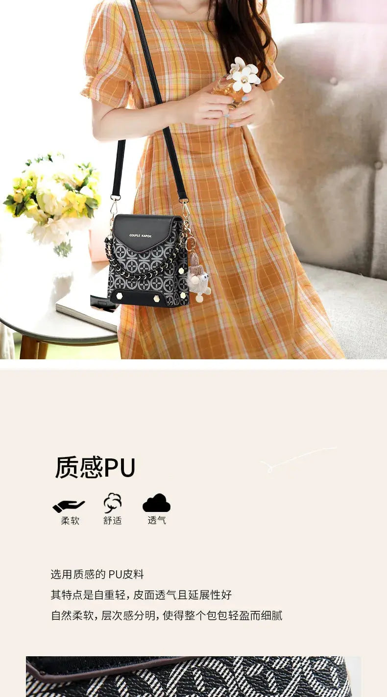 New Printed Women's Flip Phone Bags Fashion Internet Celebrity Lady Shoulder Crossbody Bags Lady Purse Shopping Small Square Bag Streetsharks