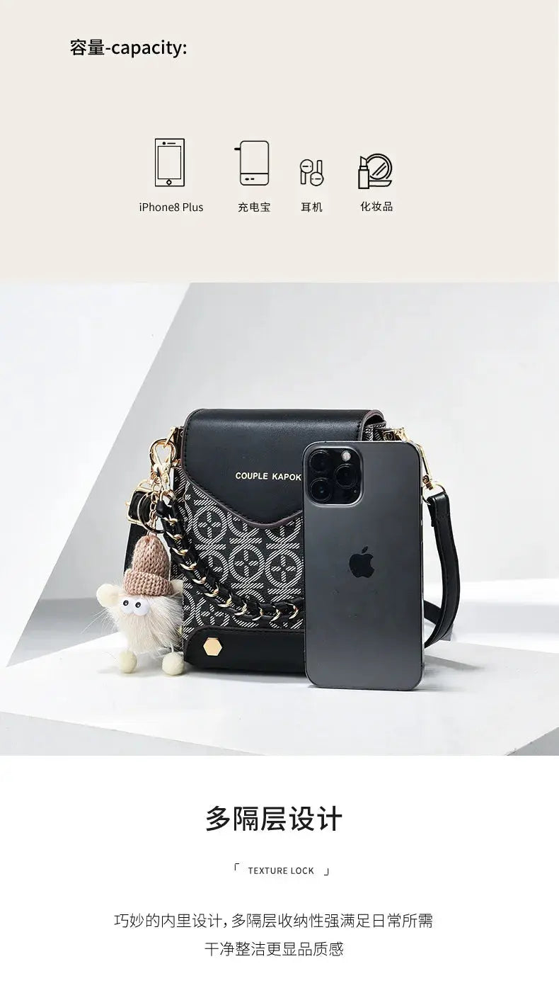 New Printed Women's Flip Phone Bags Fashion Internet Celebrity Lady Shoulder Crossbody Bags Lady Purse Shopping Small Square Bag Streetsharks