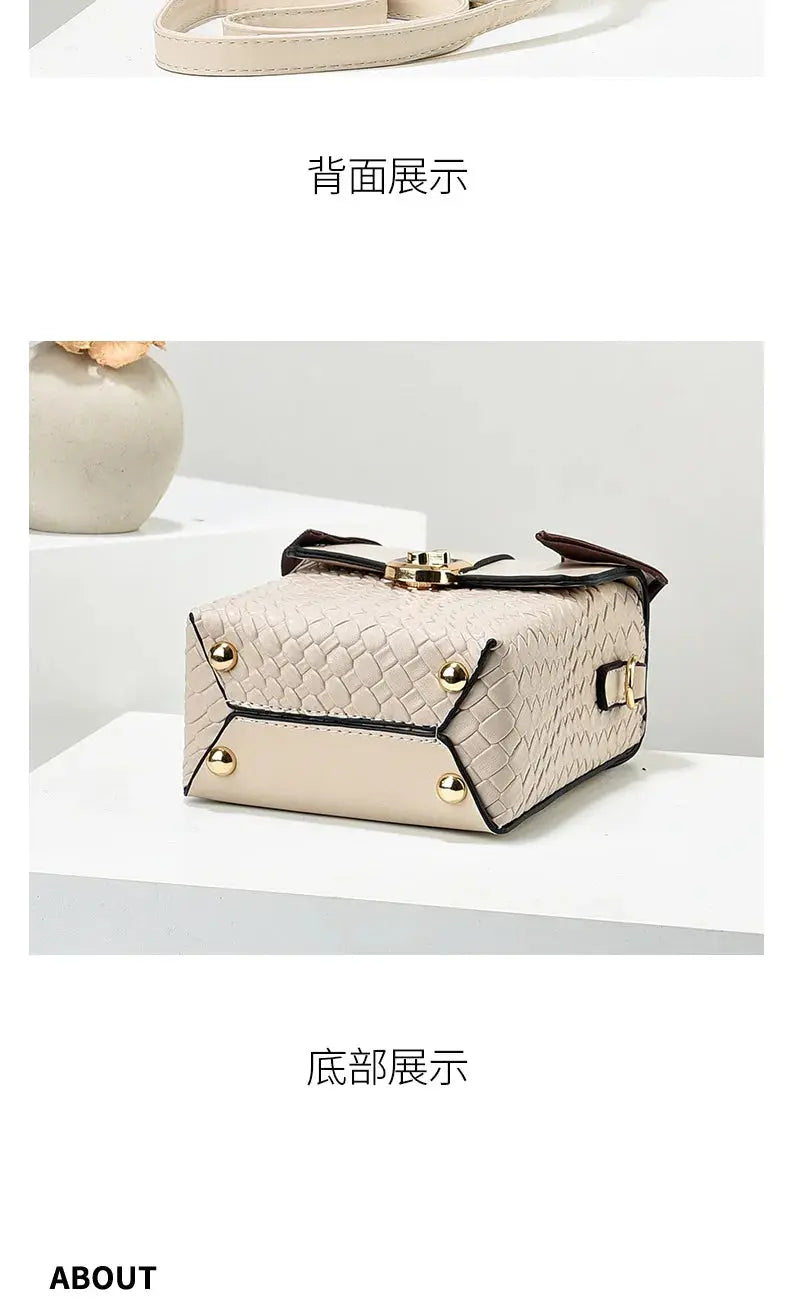 New Soft Leather Phone Bag Fashionable Mini Square Bag Versatile Handbag Silk Scarf Decoration Single Shoulder Crossbody Bags Streetsharks