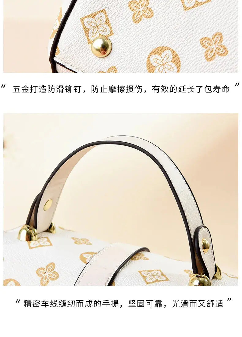 New Texture Printed Live Streaming Style, Stylish And Cute, Simple Small Square Bag, One Shoulder Crossbody luxury design Streetsharks