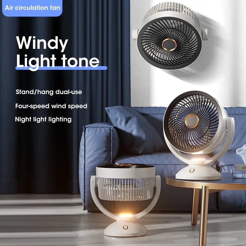 Night Light Air Circulation Fan Not Rechargeable Strong Winds Portable Desktop Fan Floor Standing Fan Wall-mounted Fan Streetsharks