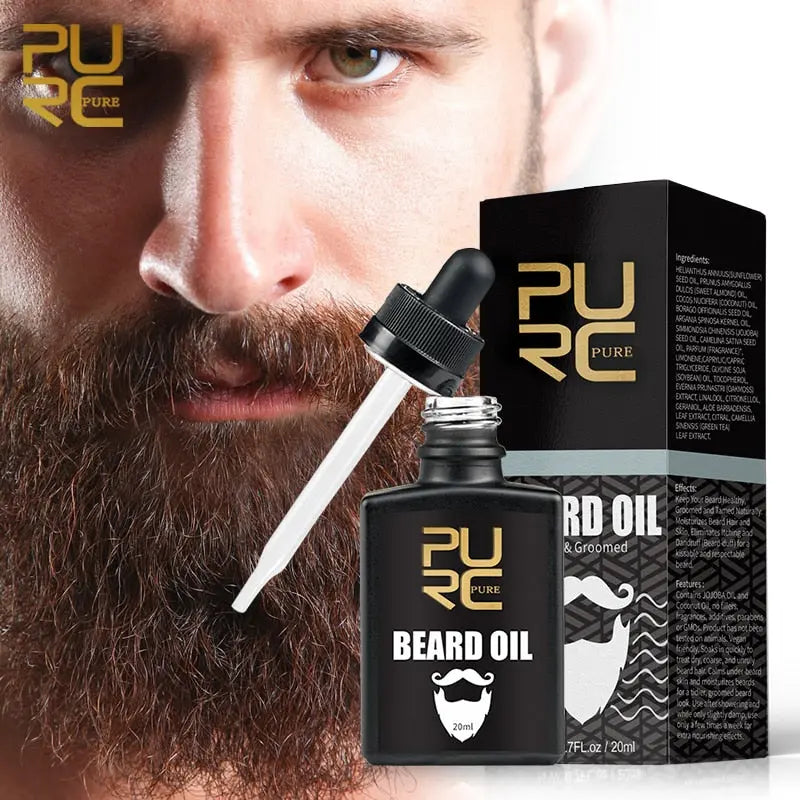 PURE Beard Oil Nourishing &amp; Groomed Beard Hair Growth Beauty Health -  Streetsharks