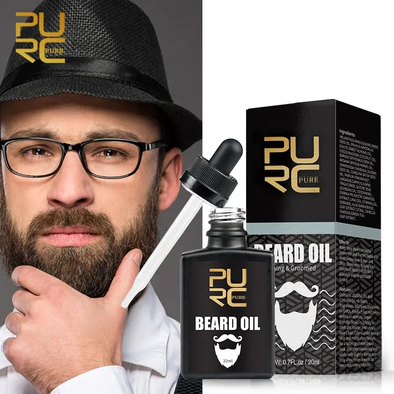 PURE Beard Oil Nourishing &amp; Groomed Beard Hair Growth Beauty Health Streetsharks