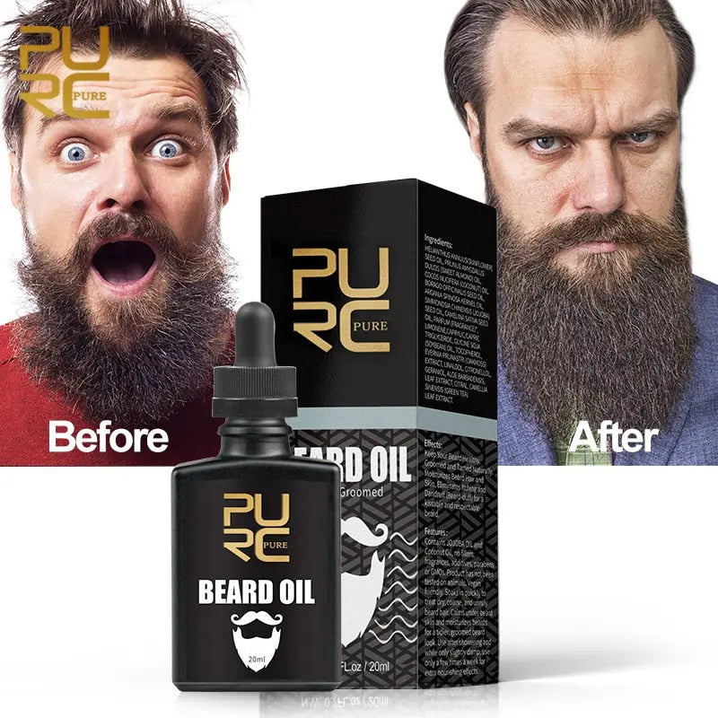 PURE Beard Oil Nourishing &amp; Groomed Beard Hair Growth Beauty Health Streetsharks