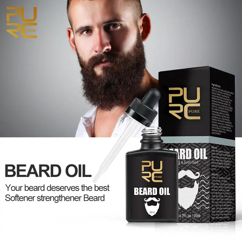 PURE Beard Oil Nourishing &amp; Groomed Beard Hair Growth Beauty Health Streetsharks