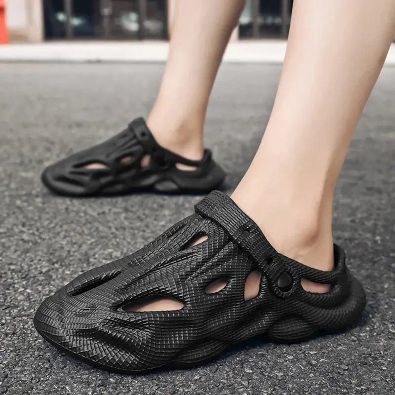 Pallene New Summer Men Beach Slippers Casual Garden Shoes Outdoor Soft Cloud Slippers Non-slip Casual Home Sandals Breath Shoes Streetsharks