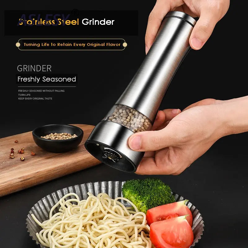 Pepper Grinder Salt Shaker Best Spice Mill with Brushed Stainless Steel Streetsharks