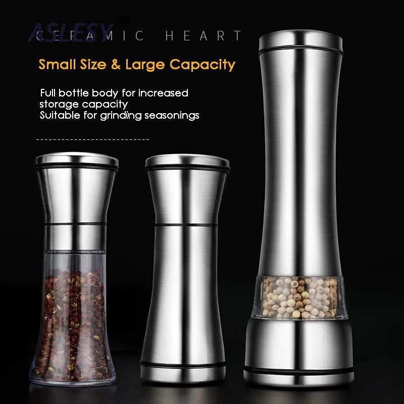 Pepper Grinder Salt Shaker Best Spice Mill with Brushed Stainless Steel Streetsharks