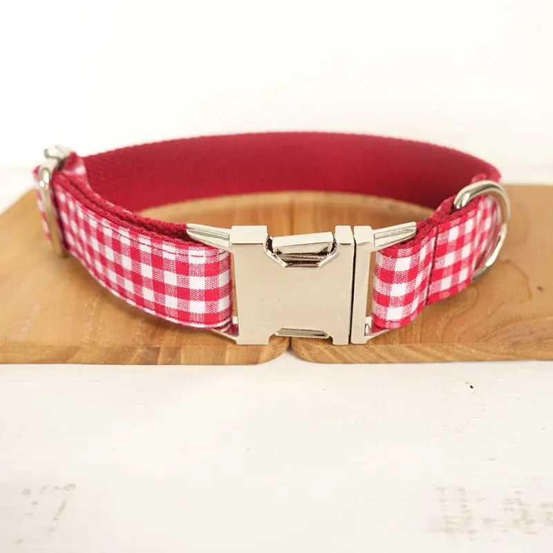 Personalized Pet Collar Scottish Plaid Custom Puppy Cat Streetsharks