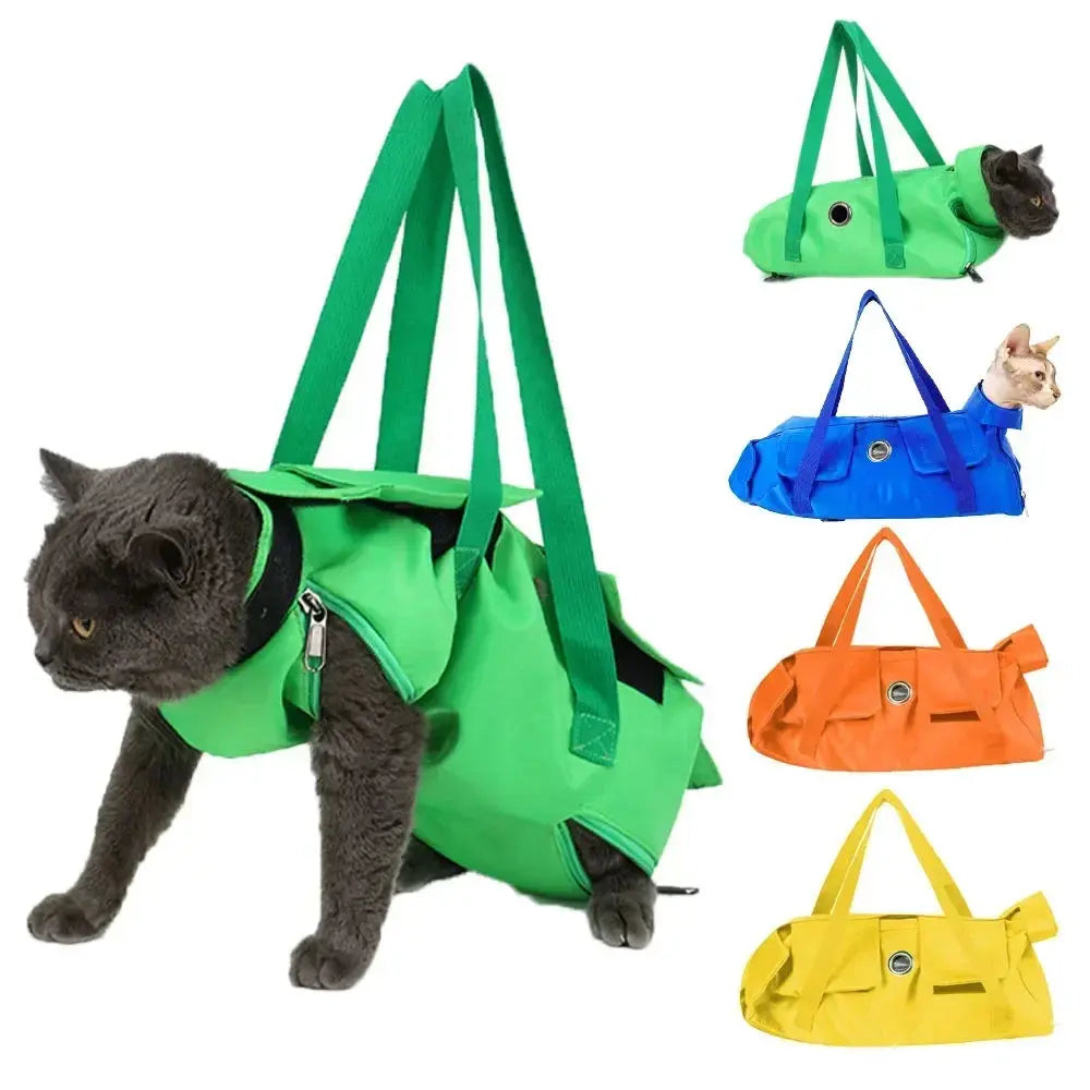 Pet Carrier Sling Bag Multi-Function Dog Cat Grooming Restraint Fixed Bags Anti-scratch Special Bathing Washing Trimming Nail Streetsharks